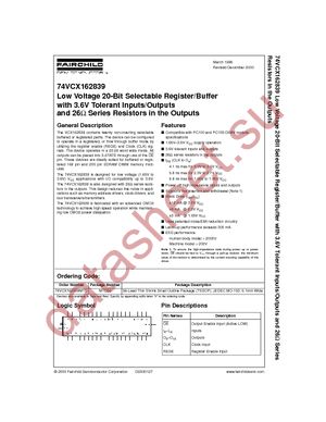 74VCX162839MTDX datasheet  